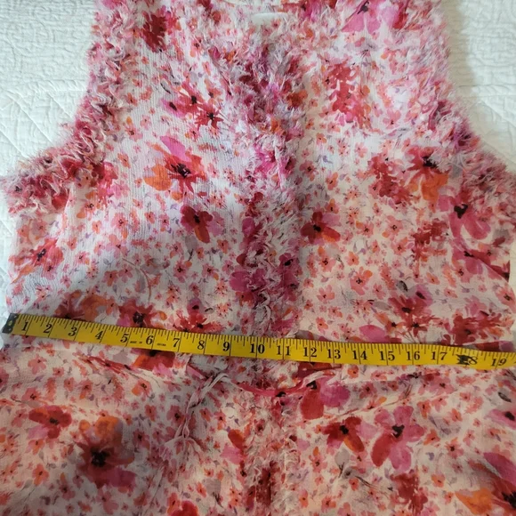 MISA Los Angeles Aurelie Ruffled Pink Floral Midi Dress Size Large - Picture 13 of 14